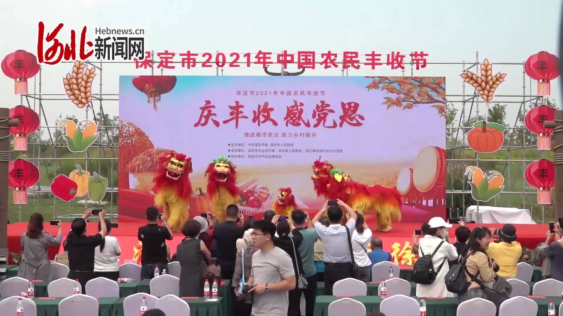 保定市2021年中国农民丰收节开幕式—舞狮子